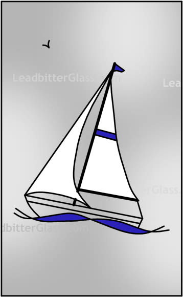 Yacht with white sails