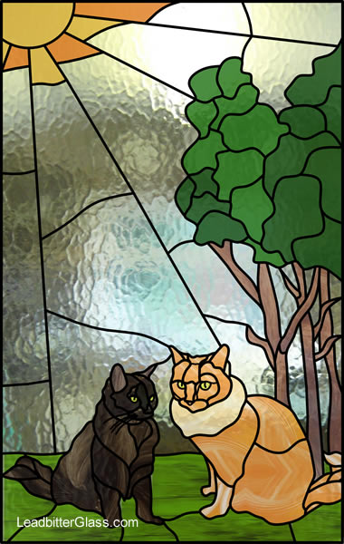 Stained Glass Cats