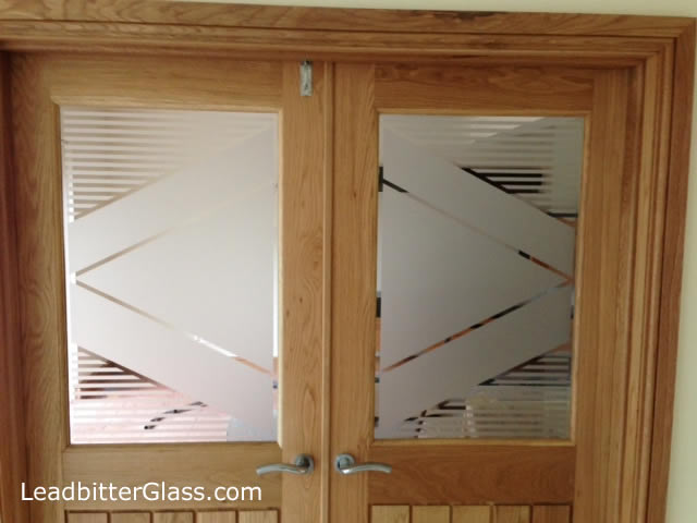 Set Of Modern Etched Glass Doors