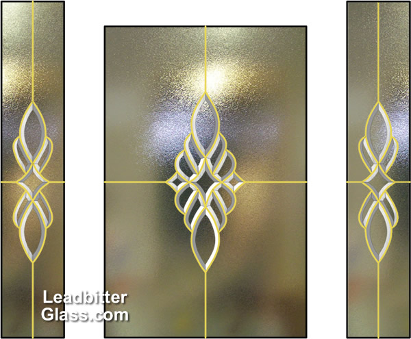 Gold Lead Bevelled Glass door