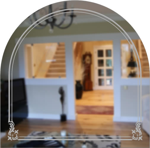 Etched Glass Border for arched window