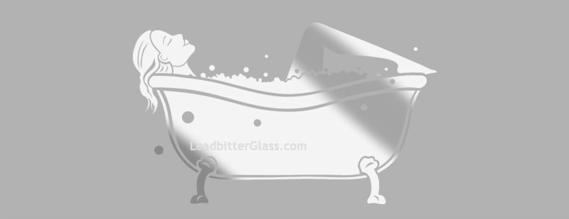 Woman in bath tub Sandblasted Glass