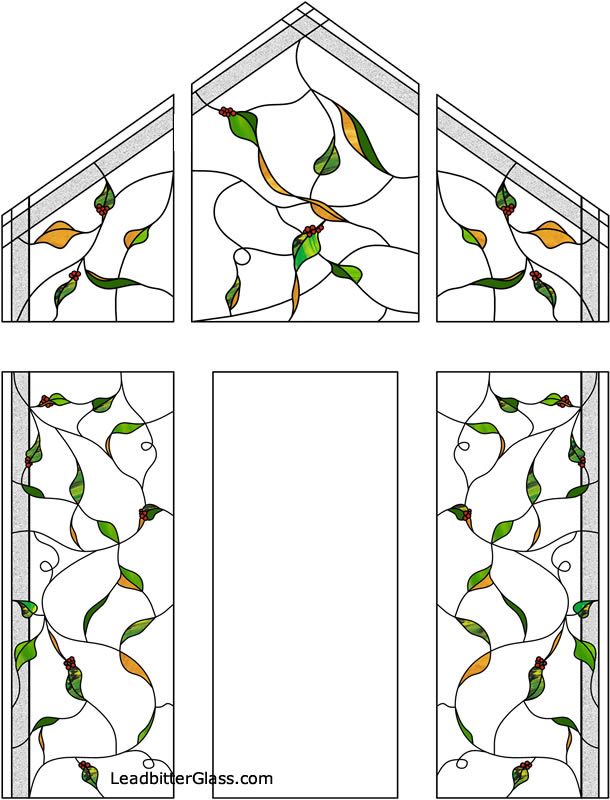 Gable end stained glass design