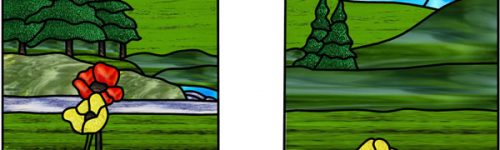Stained Glass Landscape Panel