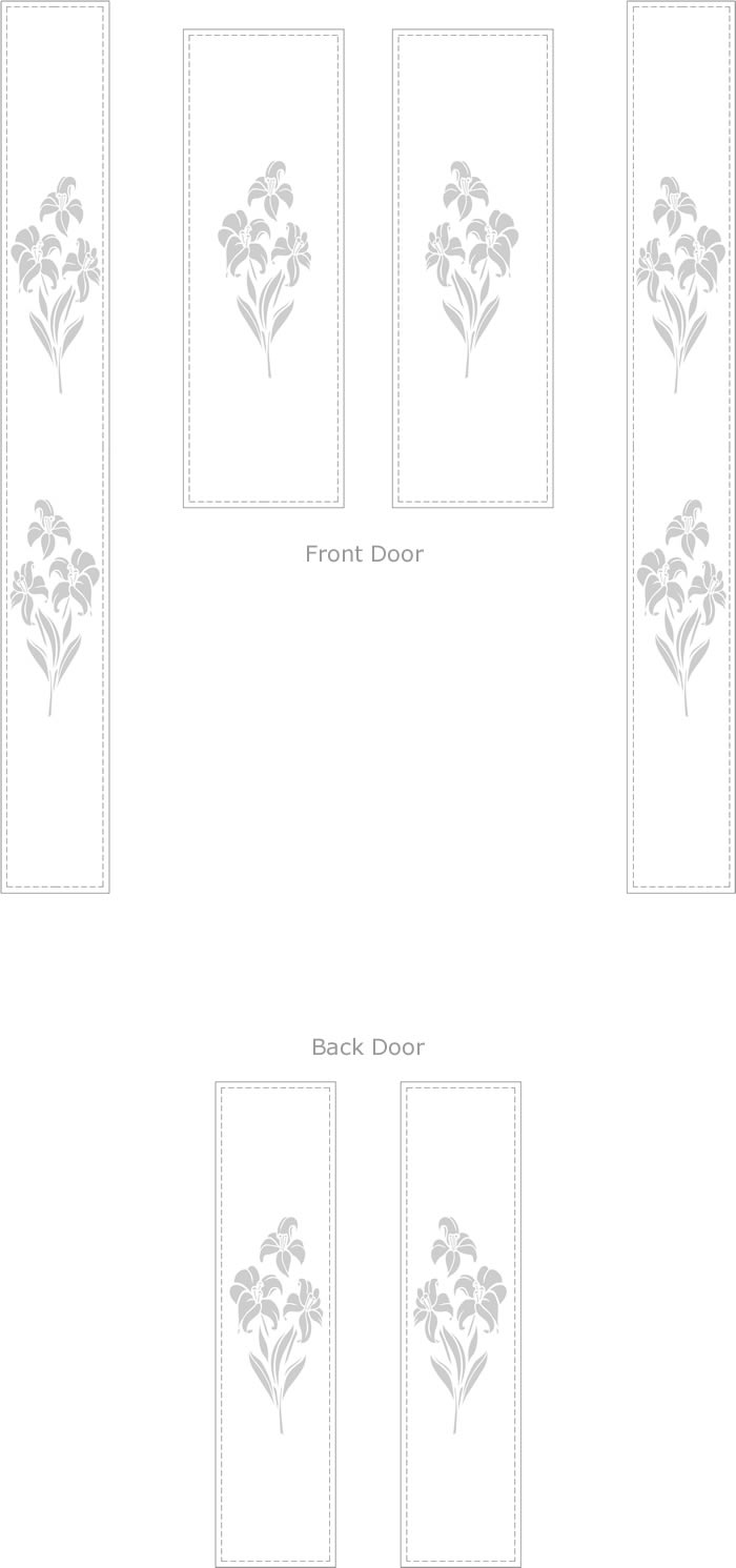 Etched Glass Lilies