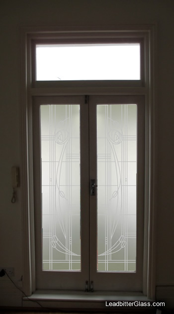 Glass as viewed in door 