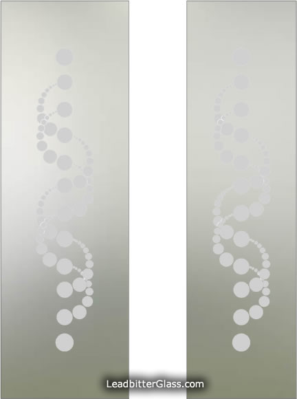Satin Glass with etched bubbles design