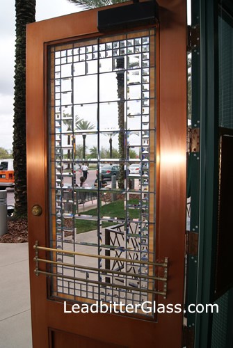 American bevelled glass door