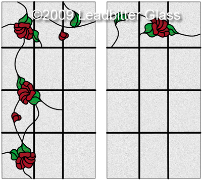 Stained Glass Rose Panel