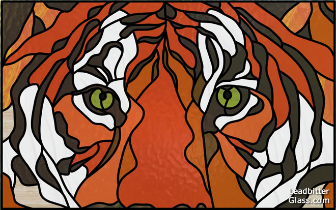 stained glass tiger
