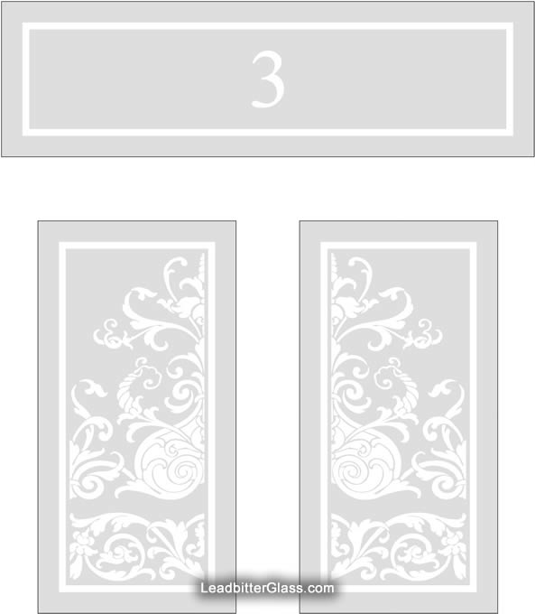 Traditional Style Etched Glass Door