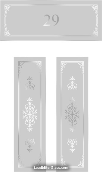 Victorian style etched glass door