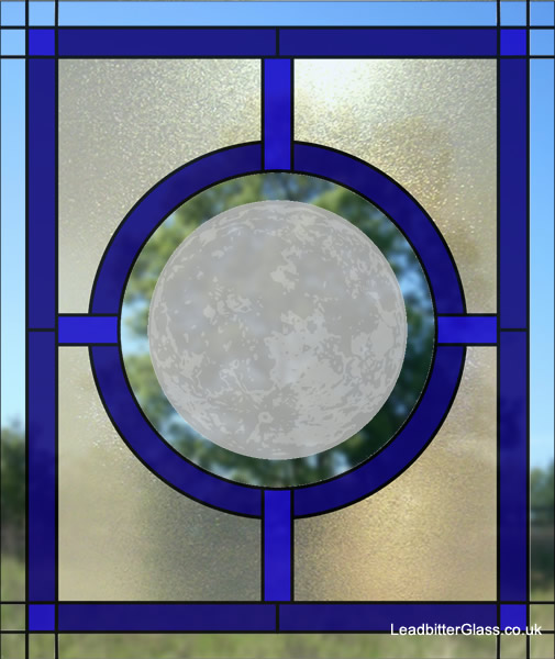 Sandblasted Glass Moon