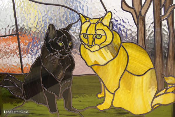 leaded-glass-cats