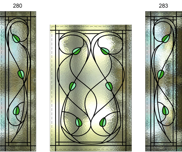 Stained Glass Leaves Door