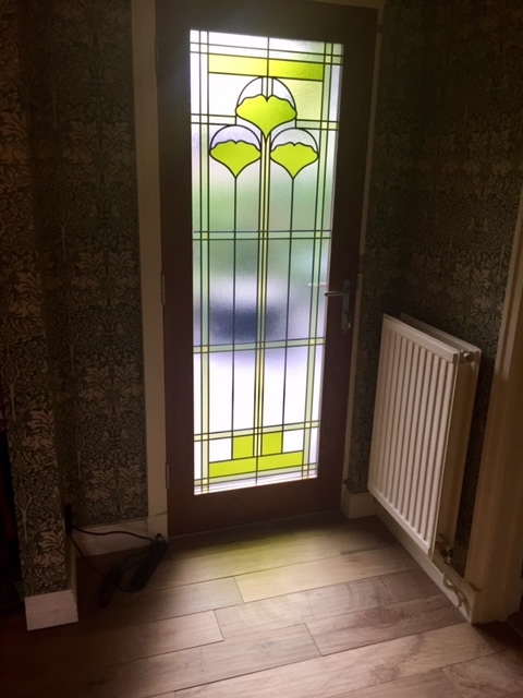 Overlay Stained Glass Ginkgo Door Ginkgo Stained Glass