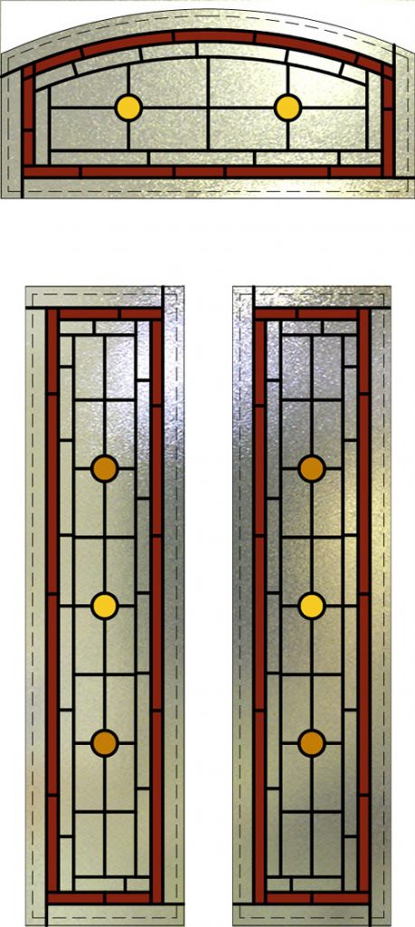 Overlay Stained Glass Door With Arch Stained Glass Arch Window