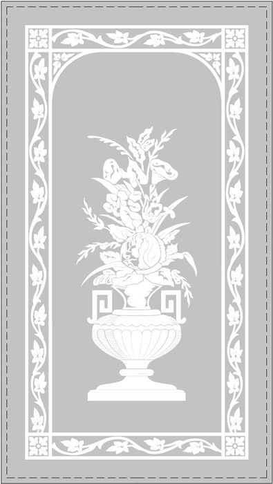 633 Victorian Etched Glass Victorian Etched Glass Vase