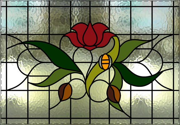 traditional 1930s stained glass window