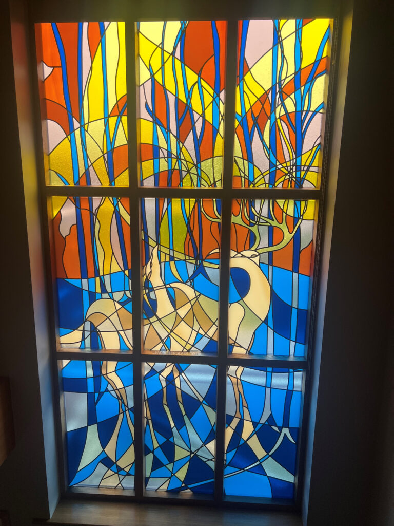 Watermarked Window Colourful Deer 9 Panel Feature Window – Huddersfield