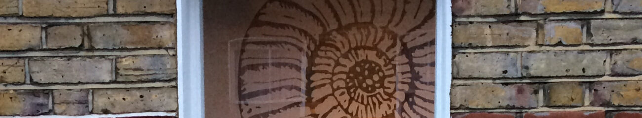 Ammonite etched glass fnalight