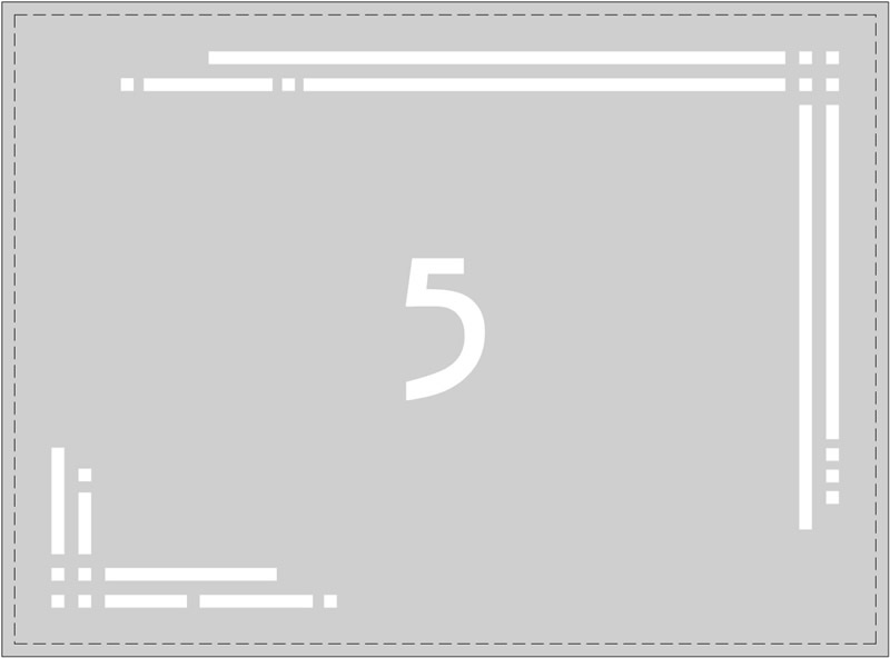 Etched glass rennie mackintosh house number fanlight featuring the number 5 with modern border